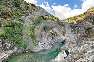 Old Genovese bridge near Asco Corsica photo