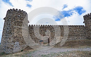 Georgia - June 2019. Old Georgian fortress. Stone walls of the tower in Georgia. Kakhetia