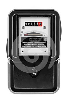 Old german electricity meter for displaying electricity consumption