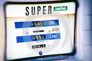 Old German gas pump with DM prices