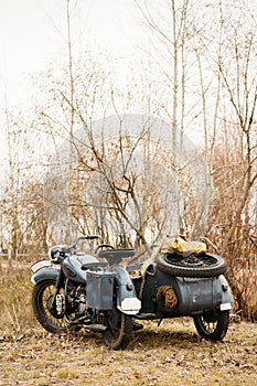 Old German motorcycle on the outdoors