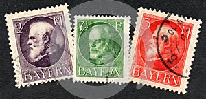 Old german stamps of Bavaria