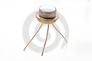 Old germanium triode isolated on white background