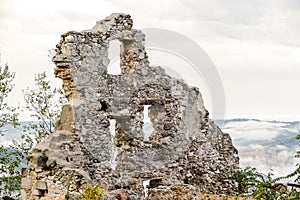 Old Gessopalena town public archeological site of the old medieval village in gypsum stone in Majella mountains