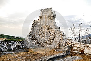 Old Gessopalena town public archeological site of the old medieval village in gypsum stone in Majella mountains