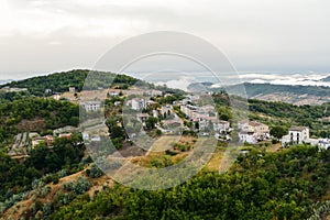 Old Gessopalena town public archeological site of the old medieval village in gypsum stone in Majella mountains