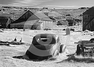 Old ghost town of Bodie California, infrared
