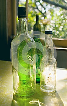 Old glass bottles