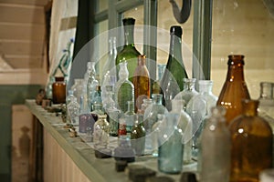 Old glass bottles and bottles