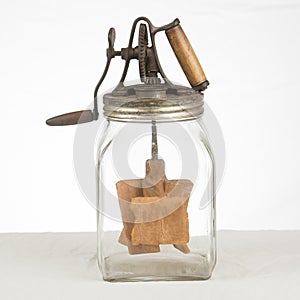 Old Glass Butter Churn