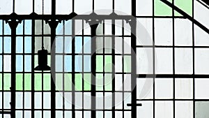 Old glass with stain at the window.