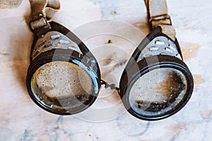 Old glasses on the table