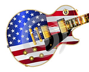 Old Glory Flag Guitar