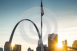 Old Glory and the Gateway Arch