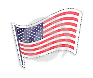 Old Glory on Pole USA Flag Vector Illustration