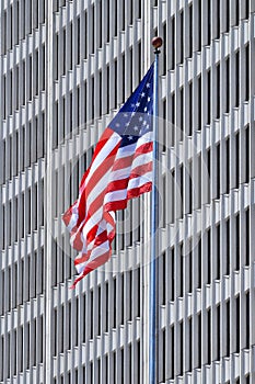 Old Glory Waving at One Woodward, Detroit