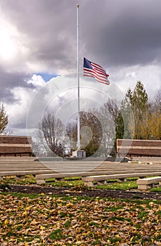 Old Glory waving in the wind Oregon.