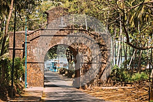 Old Goa, India. Old Viceroy s Arch In Old Goa Was Built In The Memory Of Vasco Da Gama In 1597. Famous Gate Landmark And