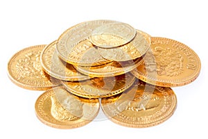 Old gold coins photo