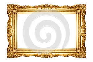 Old Gold Frame Isolated