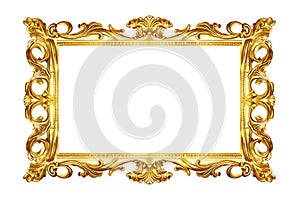 Old Gold Frame Isolated