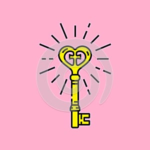 Old gold key icon