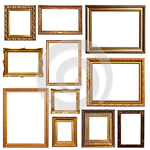 Old gold picture frames