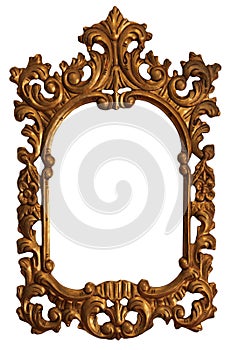 Old Gold Wood Mirror Frame with Ornaments