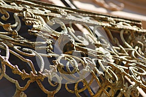 Old golden Balcony railing