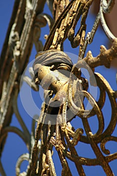 Old golden Balcony railing