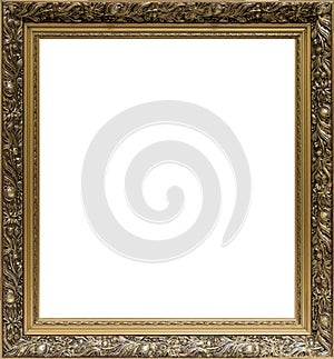 Old golden frame with ornament for painting