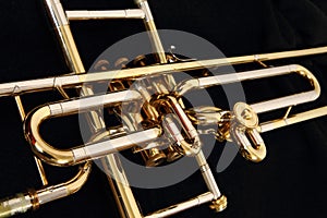 Old golden trumpet detail