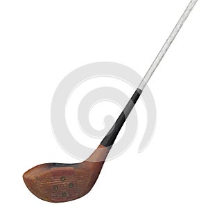 Old golf club isolated photo