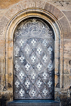 Old gothic door in Prague Castle - Prague