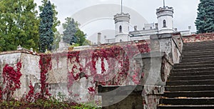 Old gothic Koenig palace. Castle in the Sharovka, Ukraine