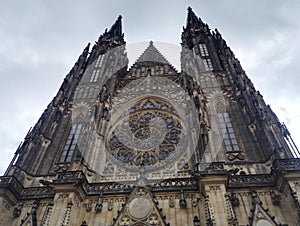 Old gothical cathedral of Saint Vitus in Prague castle