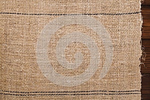 Old grain sacking linen Completely hand made handwoven and home photo