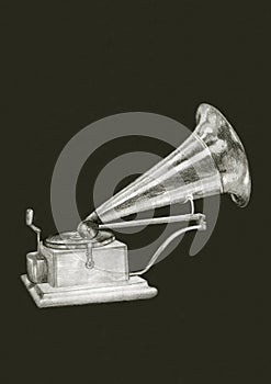 Old gramophone.