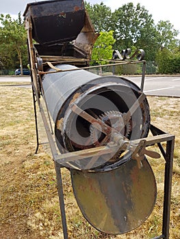 Old grape fruit machine foe making wine