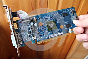 Old graphics card for a computer.