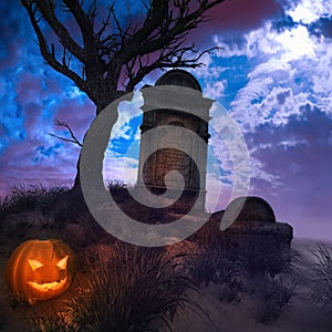 Old grave under the tree