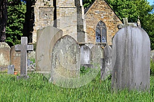 Old graves in cemetery photo