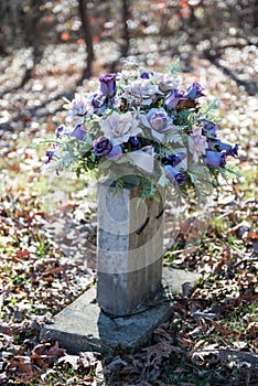 Old Gravesite with Flowers