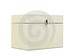 Old gray box isolated on white background.