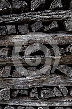 Old and gray logs