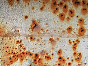 Old gray metal rusty surface with small specks of dark reddish brown rust background