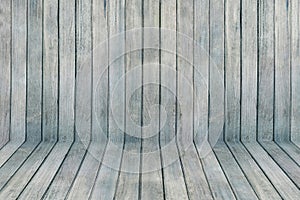 Old gray wood wall panel pattern. Old grey wooden floor texture for background. Empty of dark room