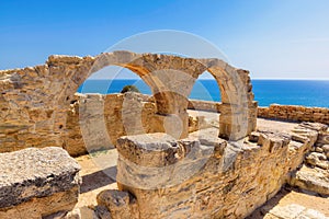 Old greek arches ruin city of Kourion near Limassol, Cyprus photo