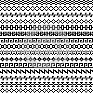 Old greek border, Tribal vintage ethnic seamless pattern, asian lattice ornaments, chinese, japanese, korean vector set