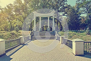 Old Greek style columns in Park